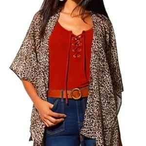 NWT New York & Company Printed Tassel Kimono